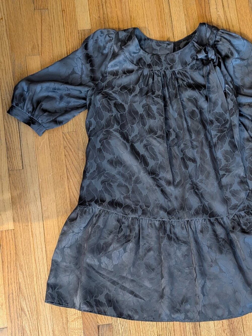 Mason by Michelle Mason Silk Floral Jacquard Bow Mini Dress